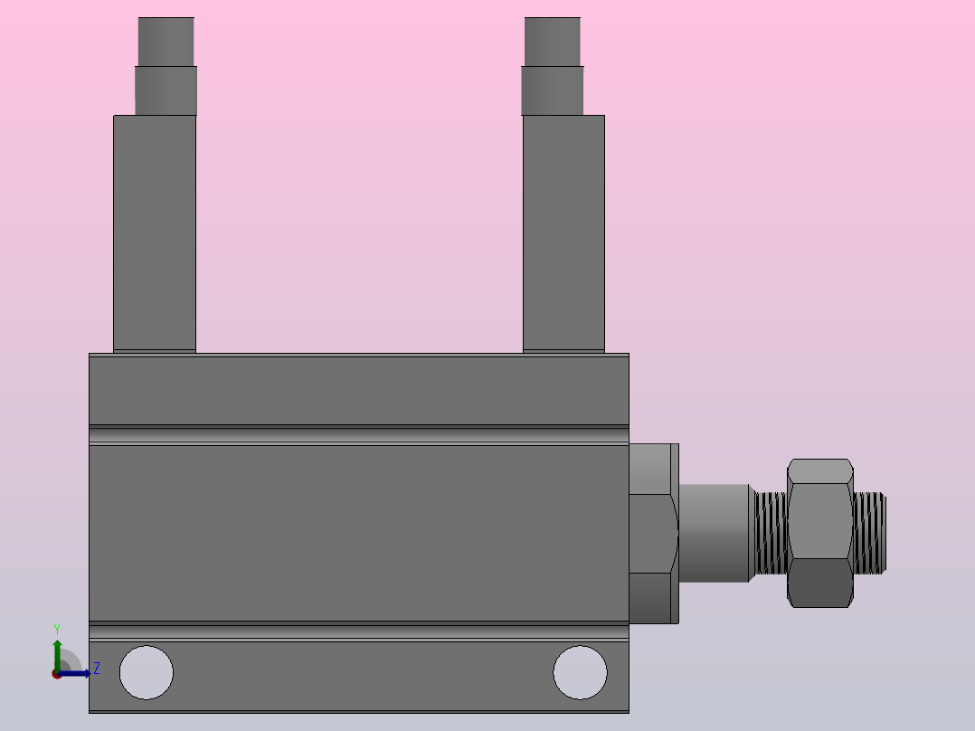 小型自由安装型气缸HCUJ系列[HCDUJB10-20DMF8PS]左视图