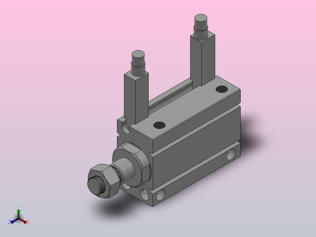 小型自由安装型气缸HCUJ系列[HCDUJB10-20DMF8PS]正等轴测图