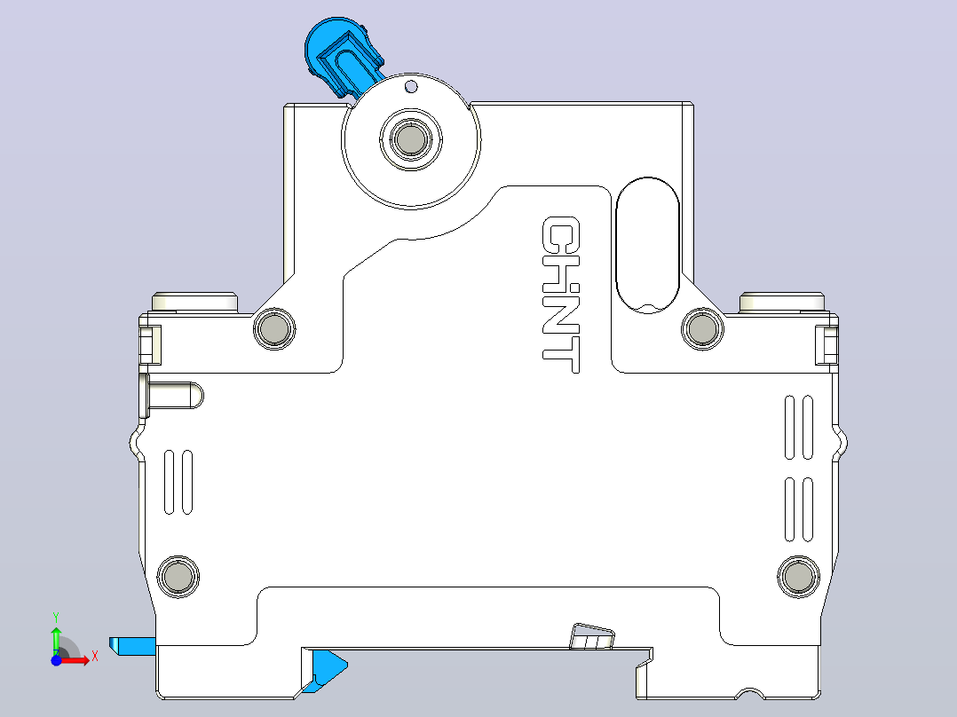 NBDP-63 1P&amp;N小型断路器三维模型202404前视图