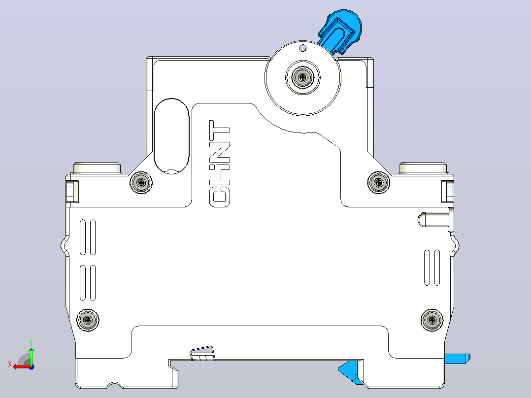 NBDP-63 1P&amp;N小型断路器三维模型202404后视图
