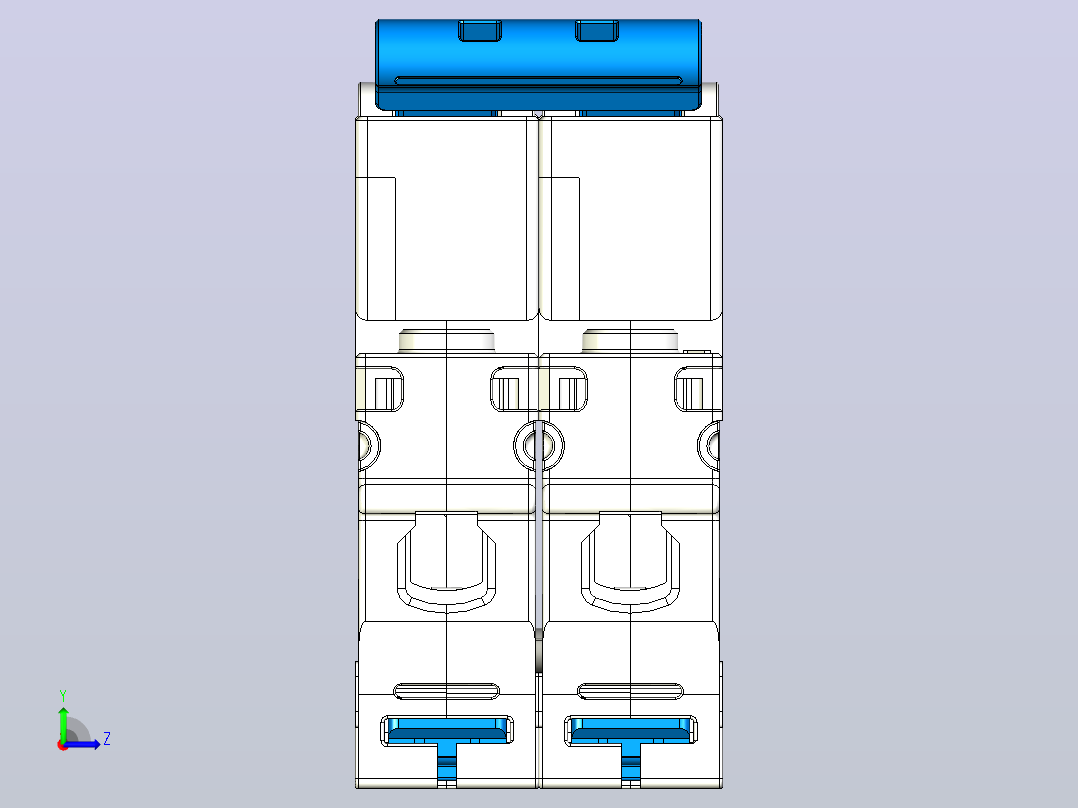 NBDP-63 1P&amp;N小型断路器三维模型202404左视图