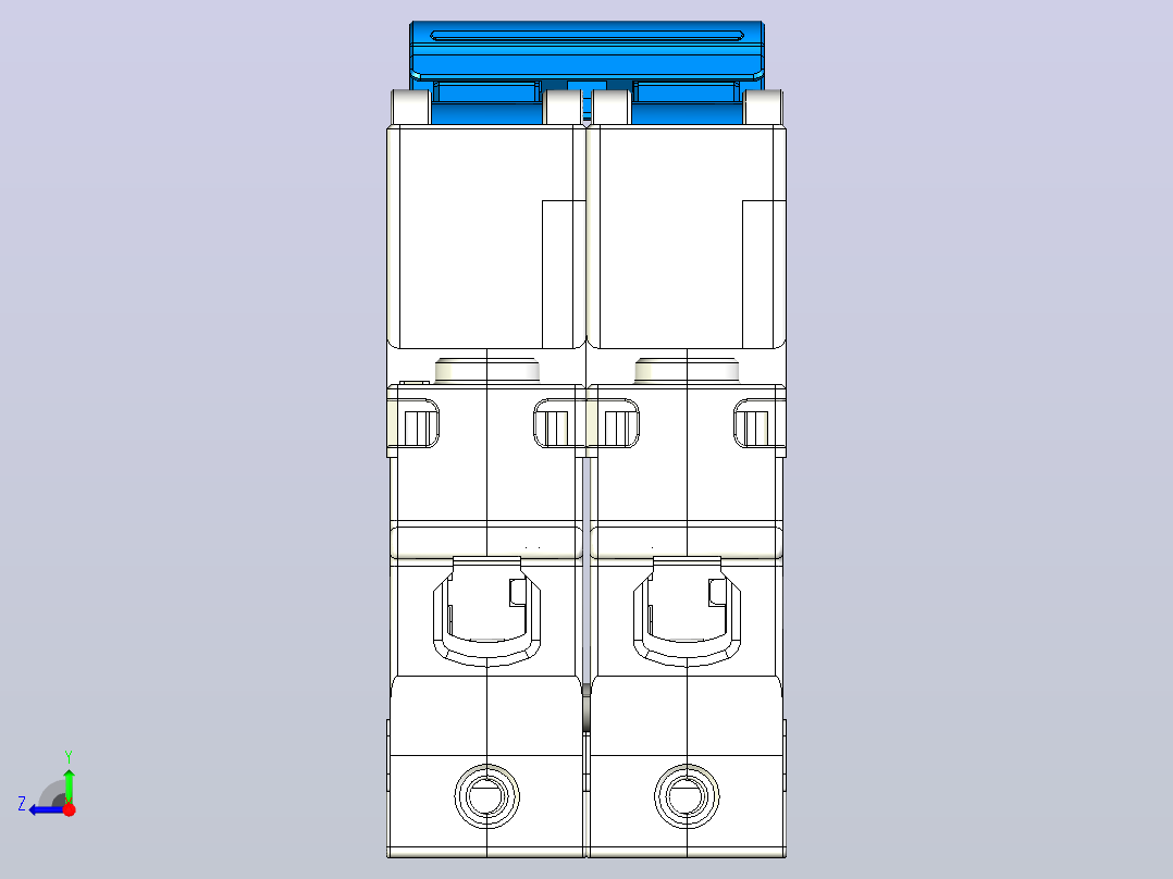 NBDP-63 1P&amp;N小型断路器三维模型202404右视图