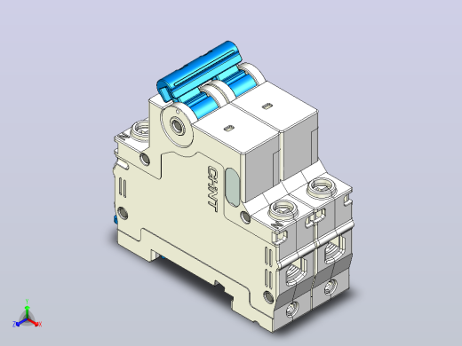 NBDP-63 1P&amp;N小型断路器三维模型202404正等轴测缩略图