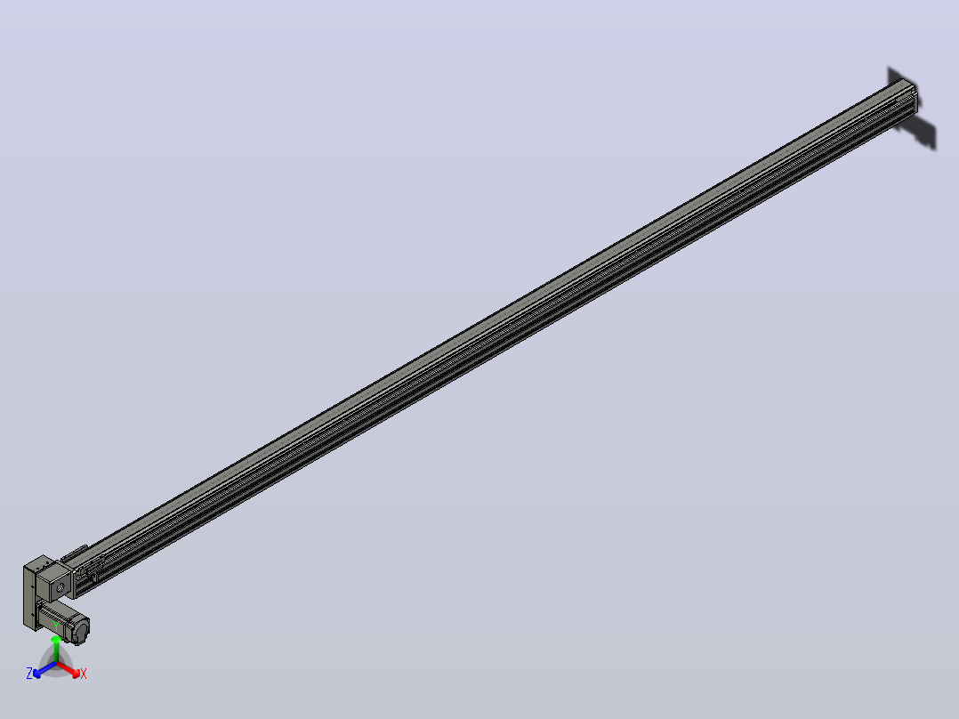 皮带直线轴半封闭可选导轨TPA-HNB-65S-90-L2600-LP-Y-P10-N3正等轴测图