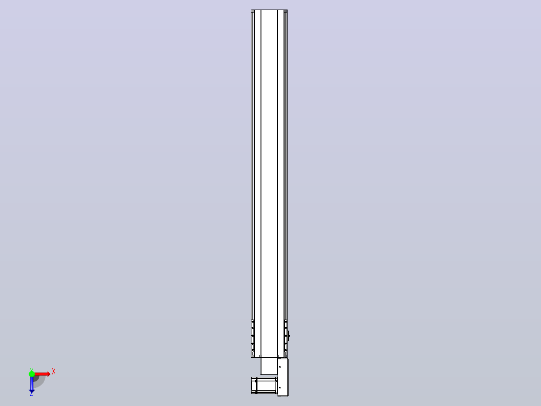 皮带直线轴半封闭可选导轨TPA-HNB-175D-140-L1400-MR-Y-P75-N3俯视图
