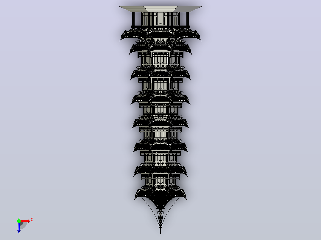 宝塔，塔，历史建筑俯视图