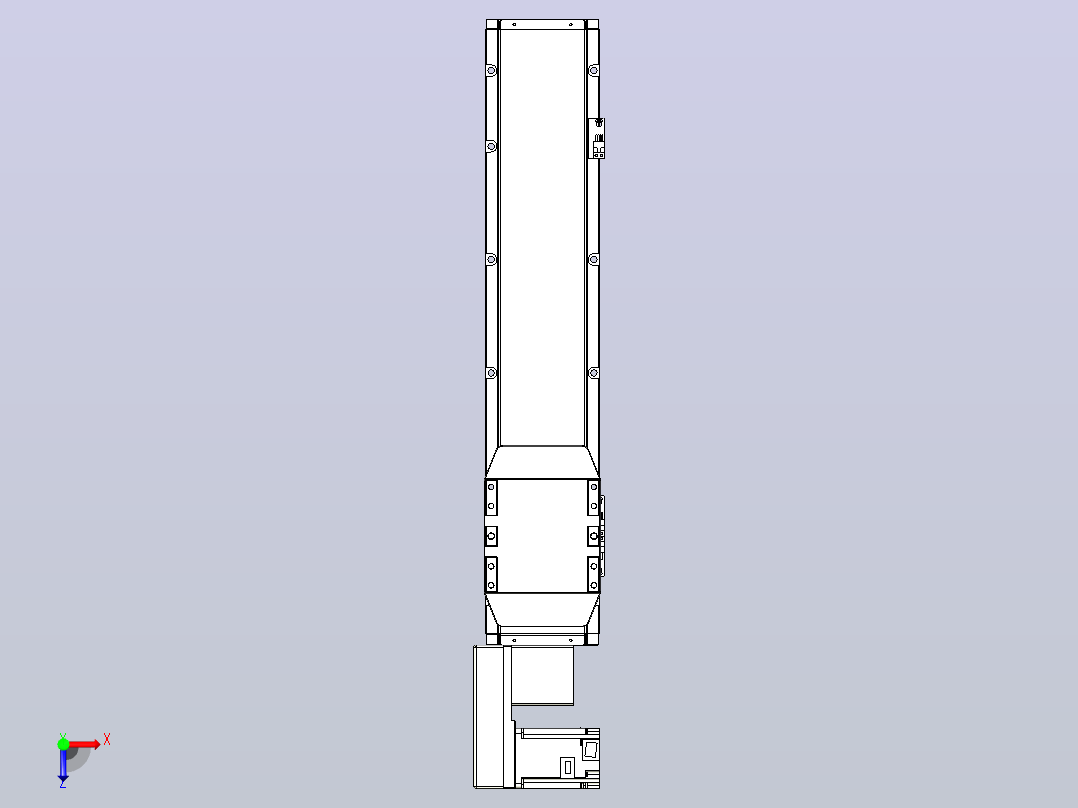 机器人皮带驱动直线轴TPA-GCB-150-P80-L500-QL-M75-N3俯视图