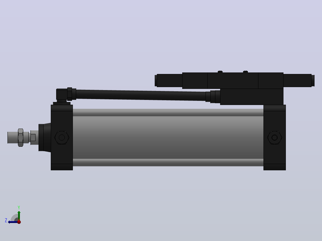 10A-5(V)系列带阀气缸(带阀型自己保持式)[10A-5(V) (Ⅱ) SD 100 B 300 A 5]右视图