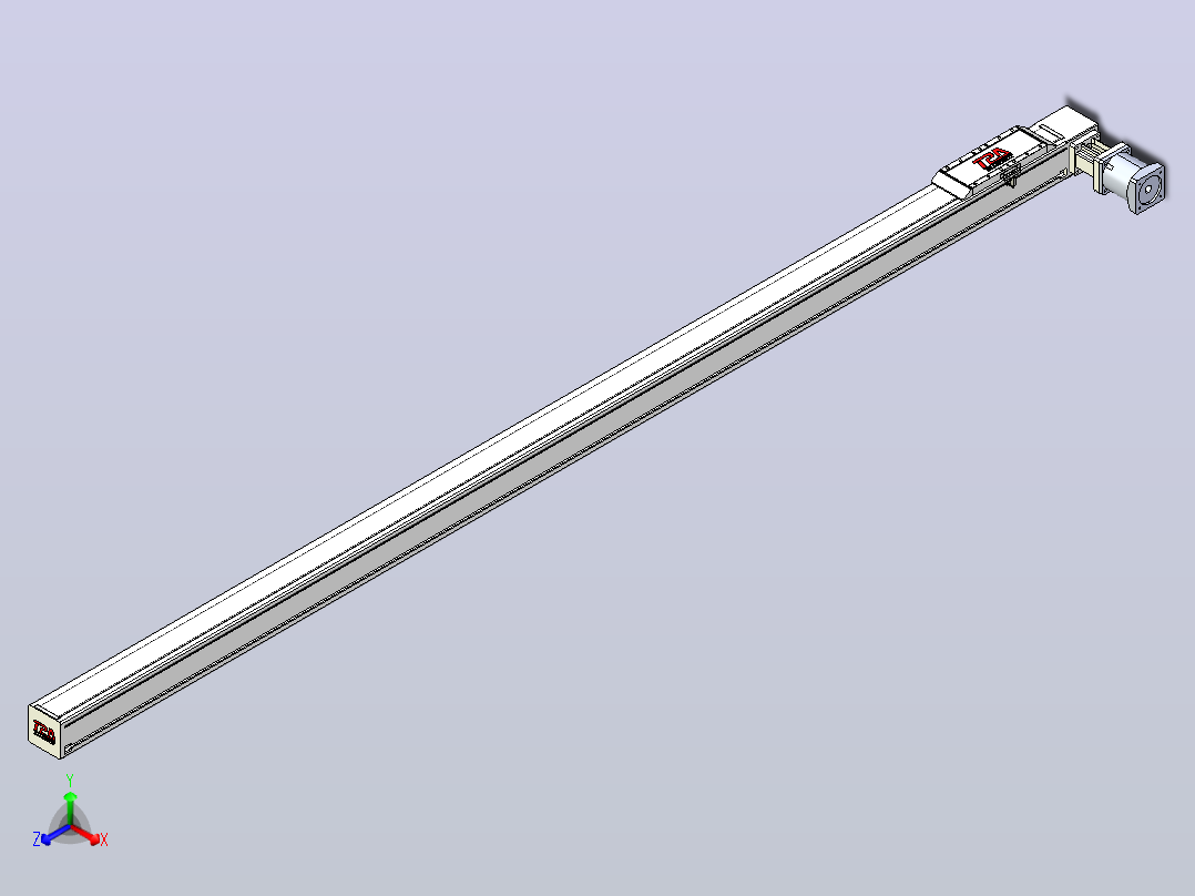 伺服电机集成皮带传动直线执行器TPA-OCB-100-192-L2650-DL-J90-N3主视图
