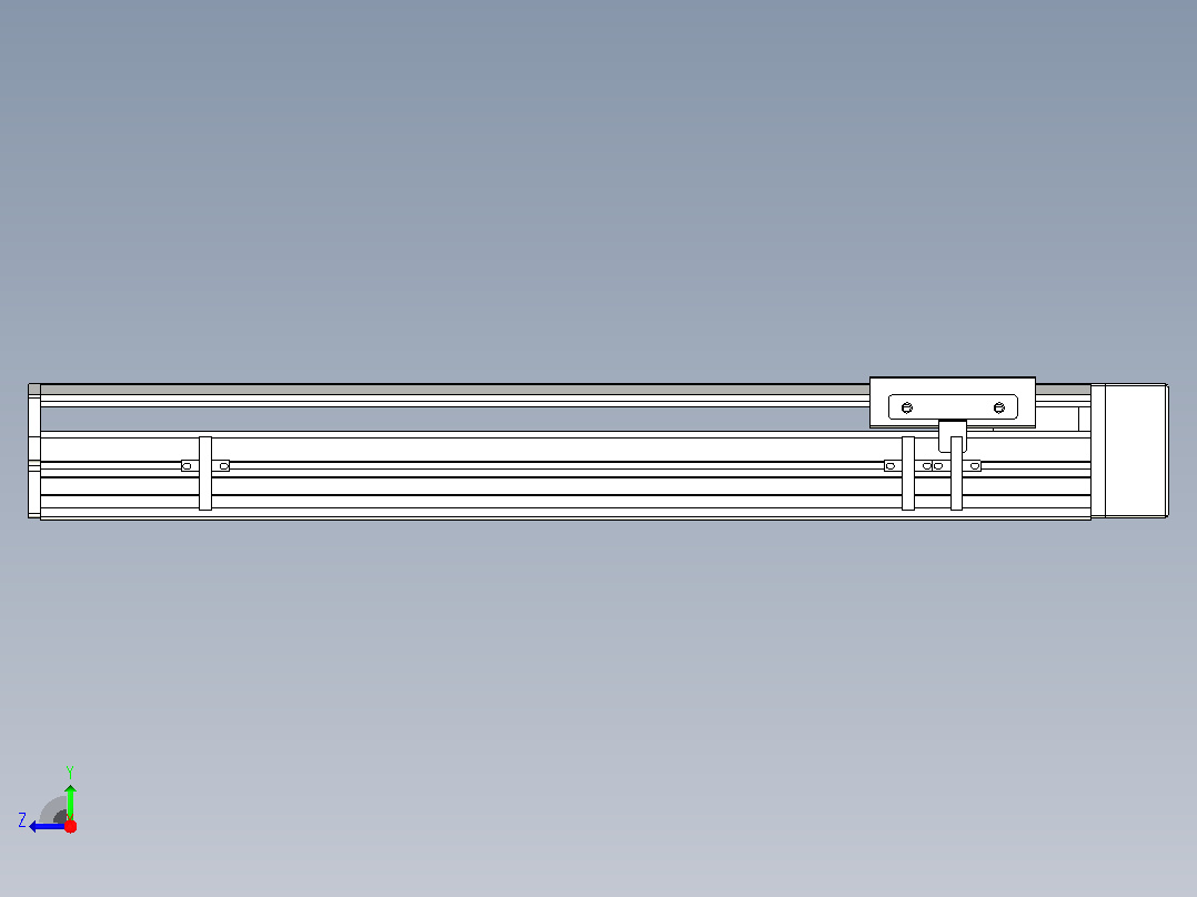 MTH13标准螺杆滑台[MTH13-L#-400-BL-P20-C3]右视图