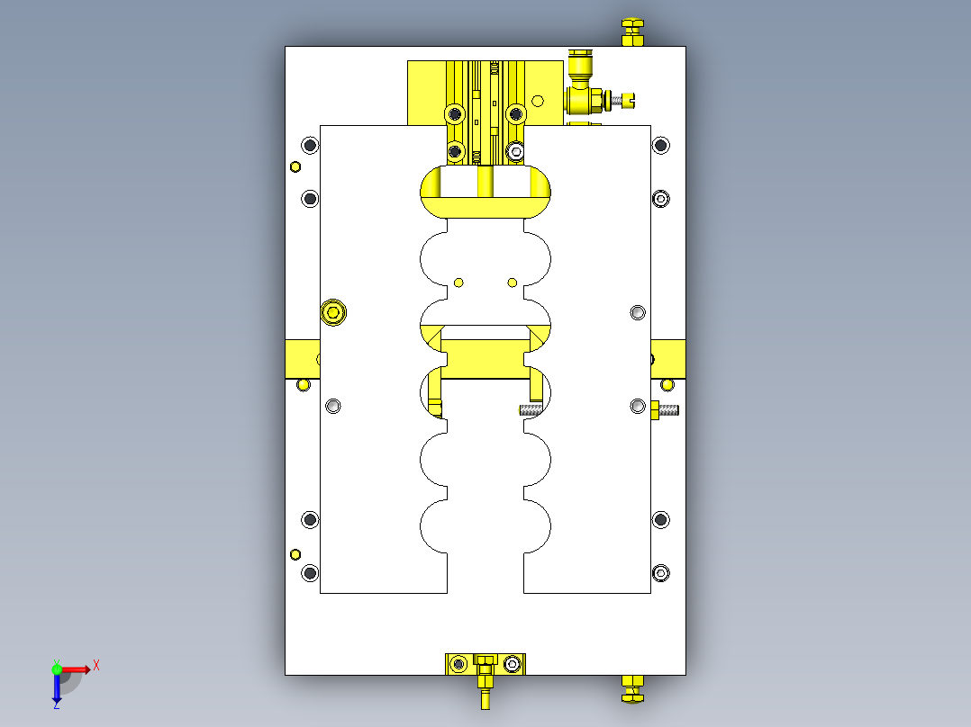 工具的间距传送俯视图
