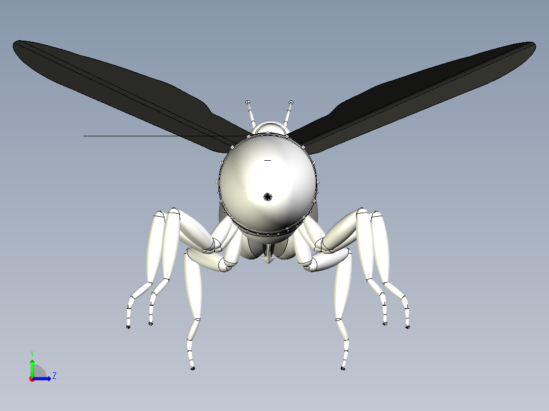 Tekfly特蝇苍蝇模型3D图纸 STP IGS格式左视图