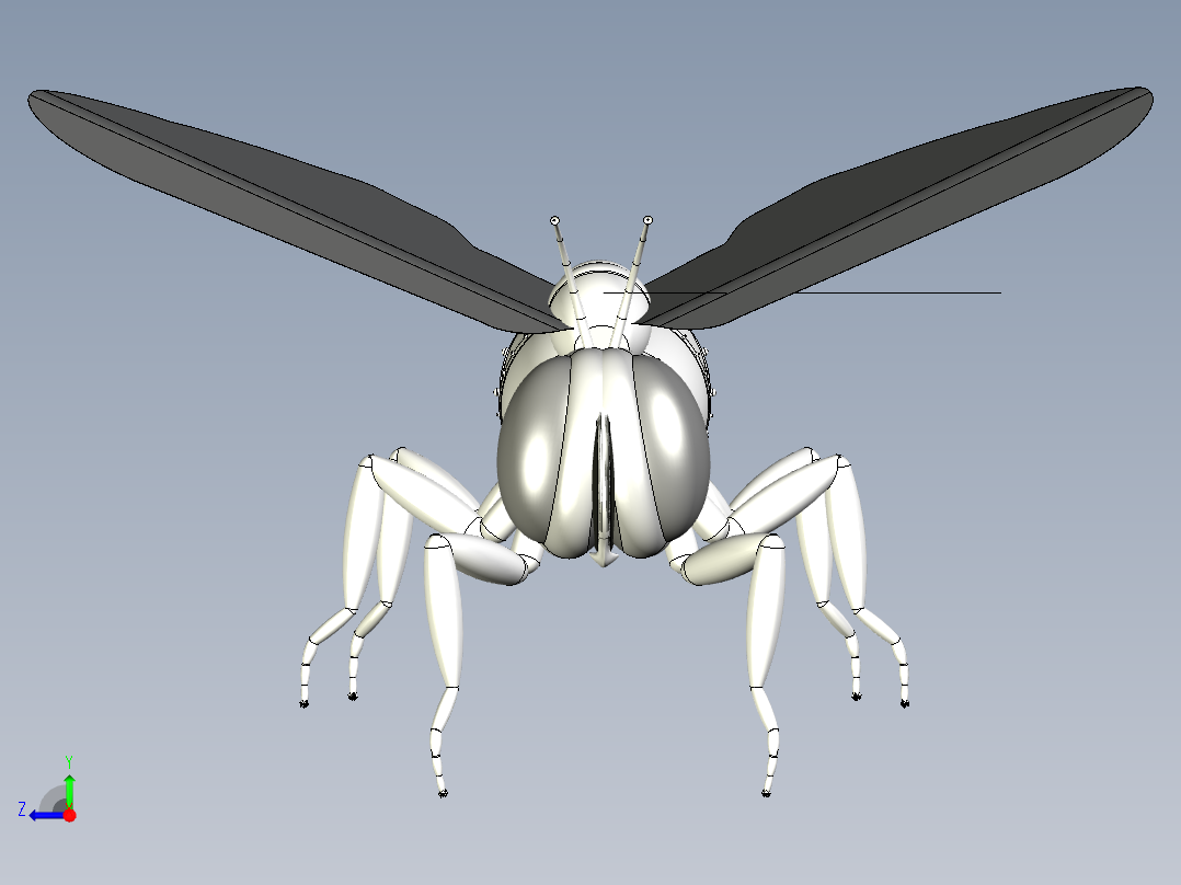 Tekfly特蝇苍蝇模型3D图纸 STP IGS格式右视图