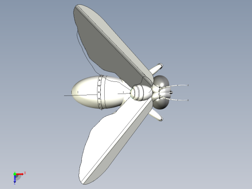Tekfly特蝇苍蝇模型3D图纸 STP IGS格式俯视缩略图
