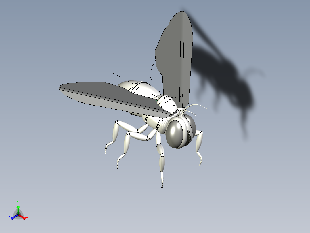 Tekfly特蝇苍蝇模型3D图纸 STP IGS格式正等轴测图