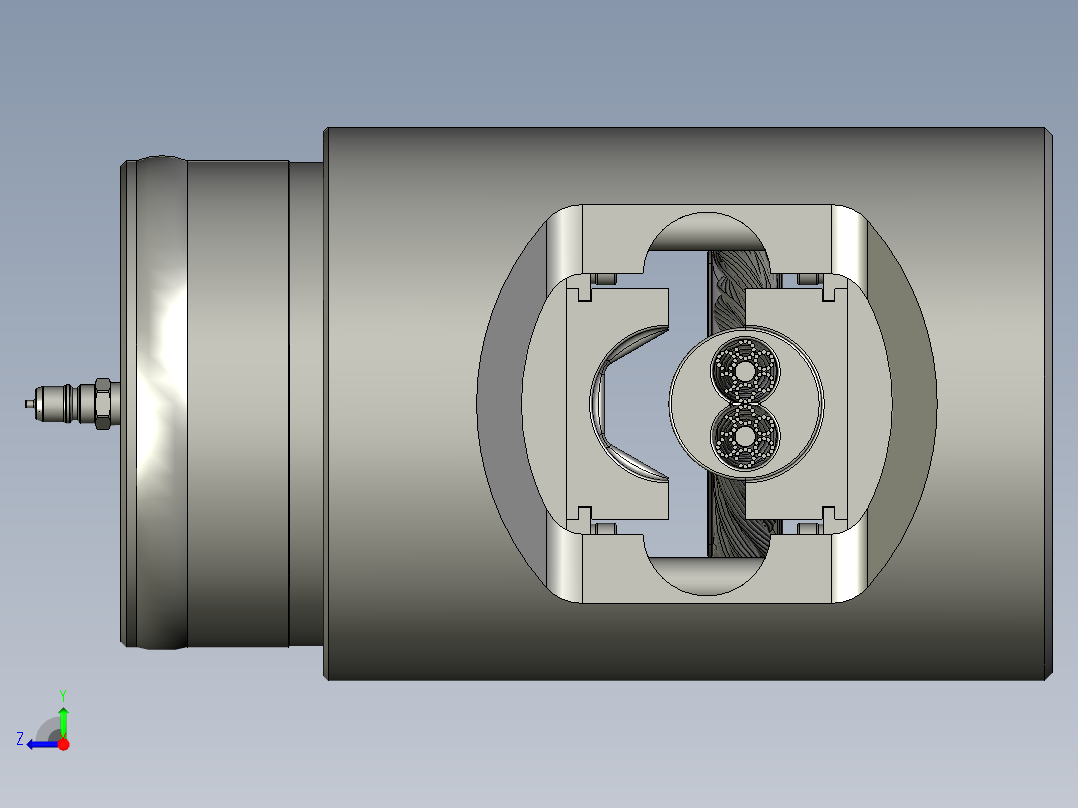 液压挤锻机剖切结构3D图纸 STP格式右视图