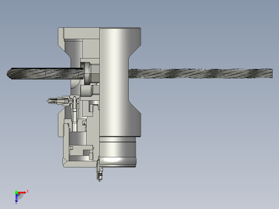 液压挤锻机剖切结构3D图纸 STP格式俯视图