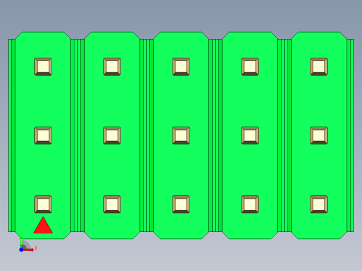 彩色公头100mil（2.54mm）系列-DS1021_green_3x05p_100mil_Type1_rev1.0前视缩略图
