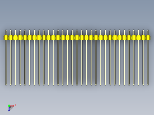 彩色公头100mil（2.54mm）系列-DS1021_yellow_1x31p_100mil_Type43_rev1.0俯视缩略图