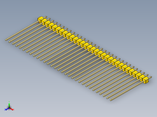 彩色公头100mil（2.54mm）系列-DS1021_yellow_1x31p_100mil_Type43_rev1.0正等轴测缩略图