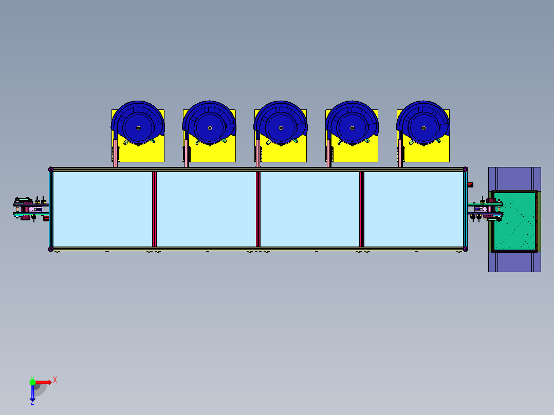 键盘配件非标自动化组装产线俯视图