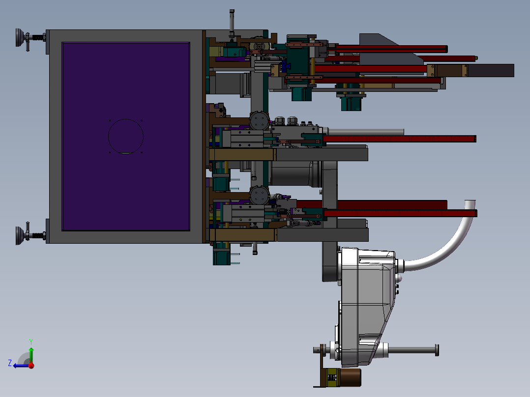 方形SMD插件机右视图