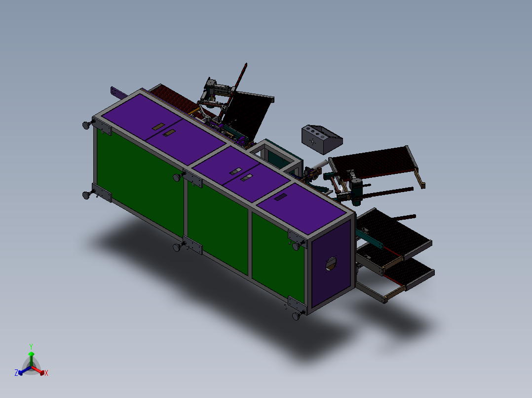 方形SMD插件机正等轴测图