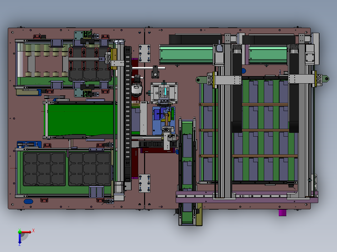 T953 全自动软包电池测试分选机俯视图