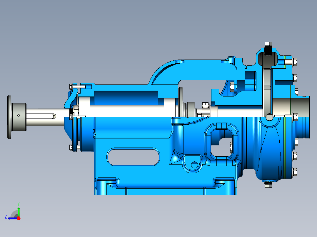 单级离心泵右视图