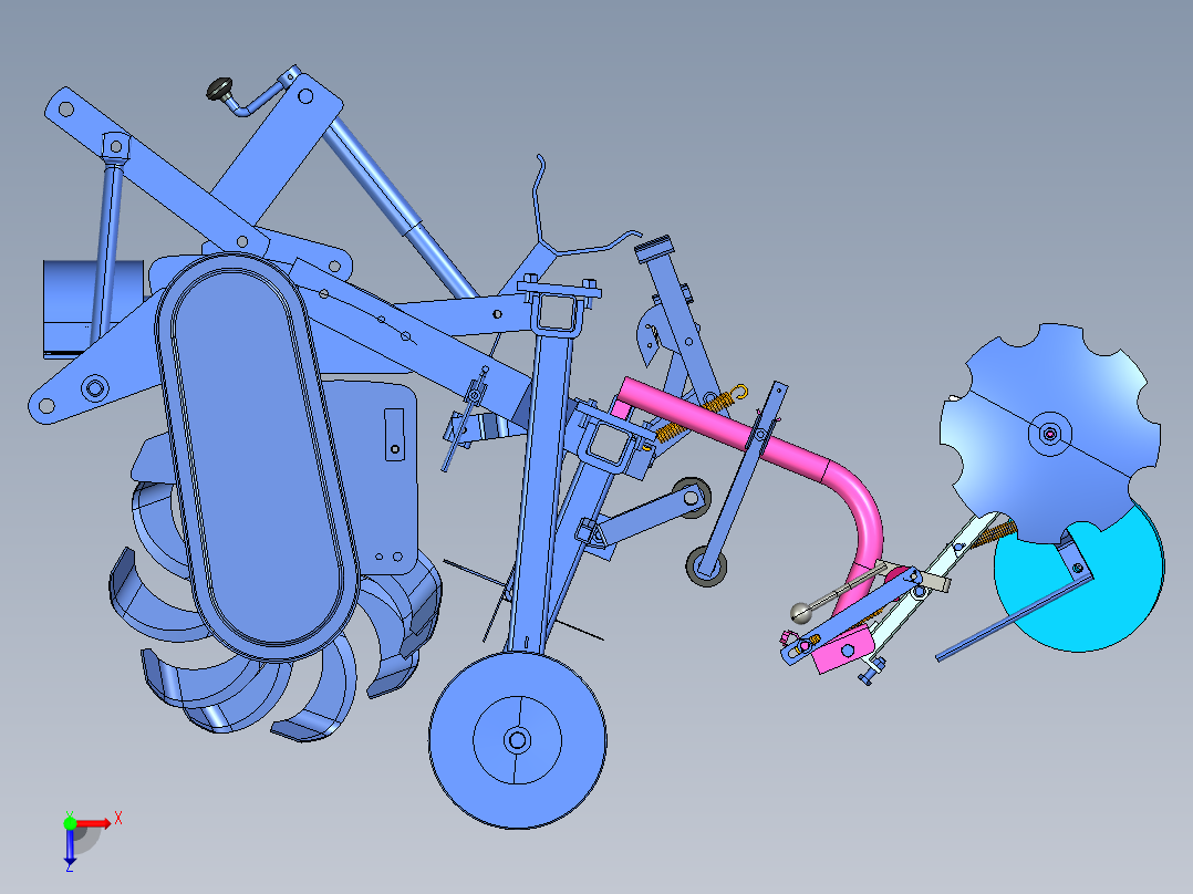 旋耕起垄覆膜机俯视图