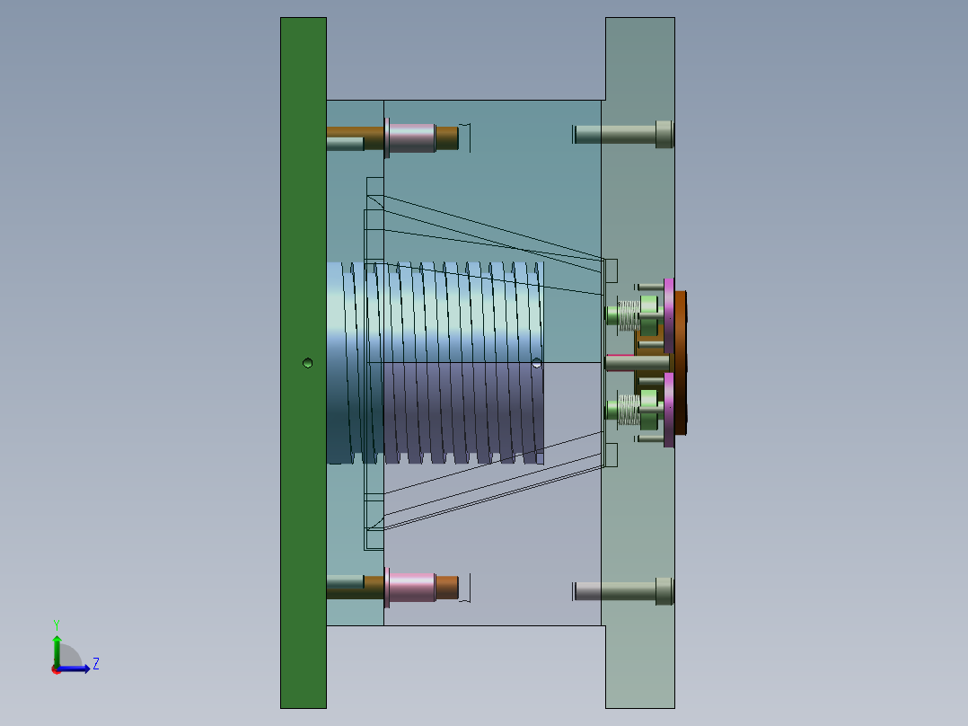 Q255-提篮注塑模具设计【三维SolidWorks】左视图