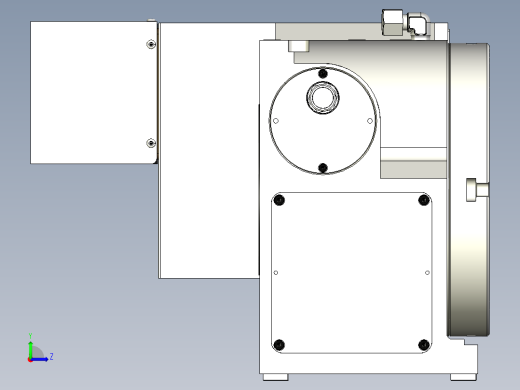 HR025EX-A0(四轴转台)外型圖左视缩略图