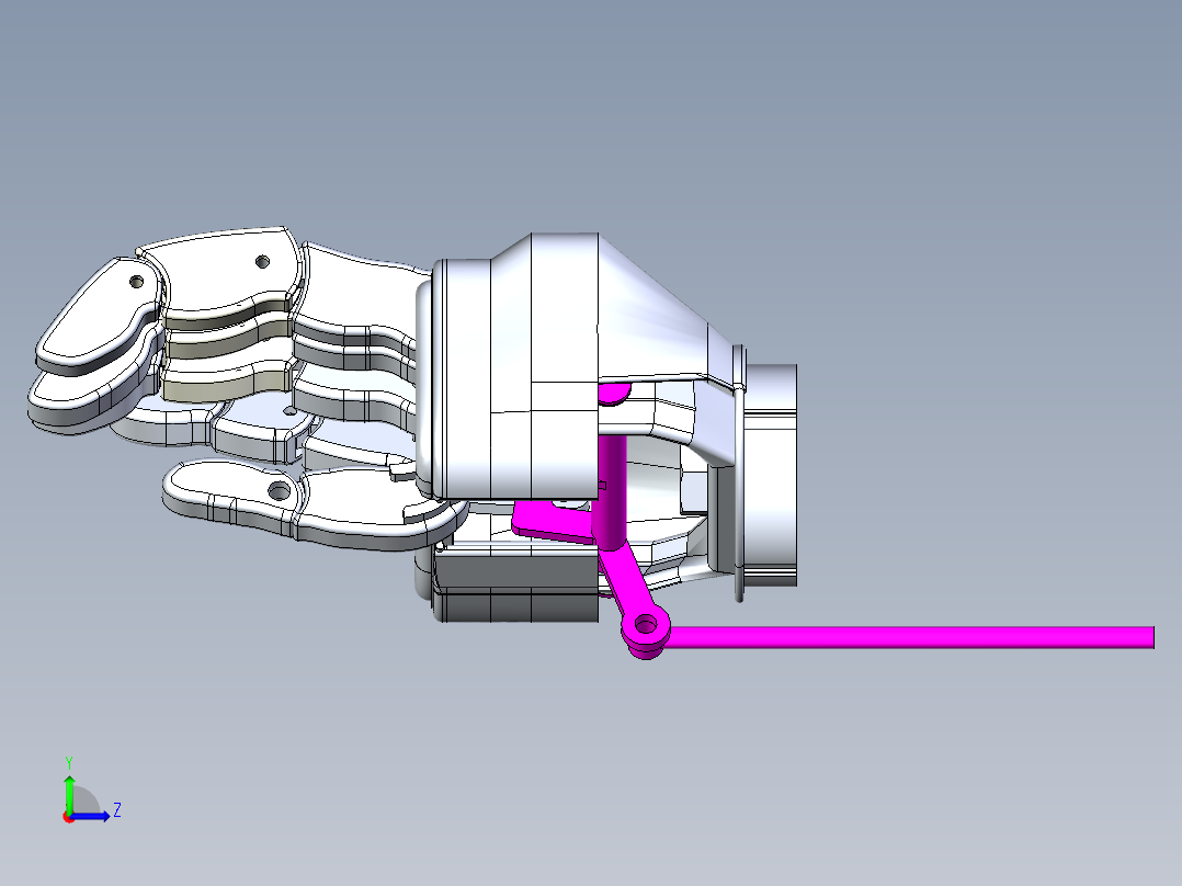 Prosthetic仿生假手掌简易结构左视图