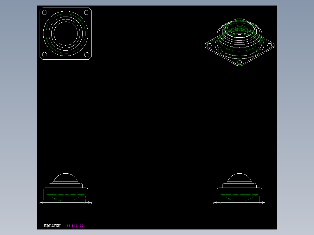 萬向滾珠38-2D多系列多零件图纸模型