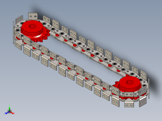 双节距 2080 输送链，带附件 K2 1X1 和 2X2 以及链轮---stp