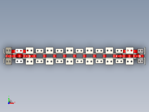 双节距 2080 输送链，带附件 K2 1X1 和 2X2 以及链轮---stp前视缩略图