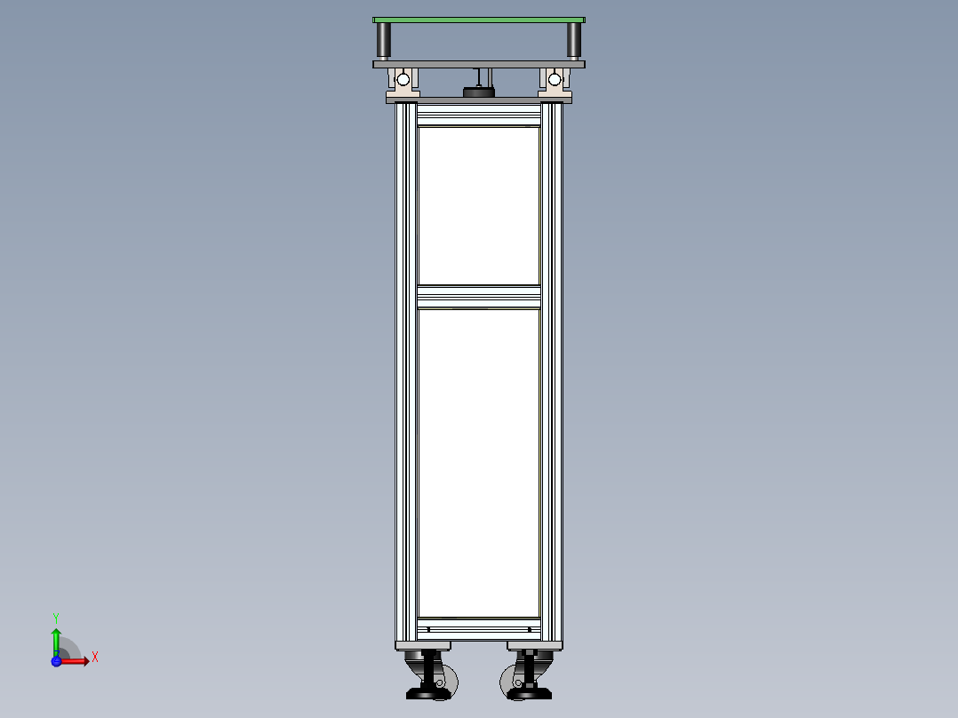 矩形点阵料仓前视图