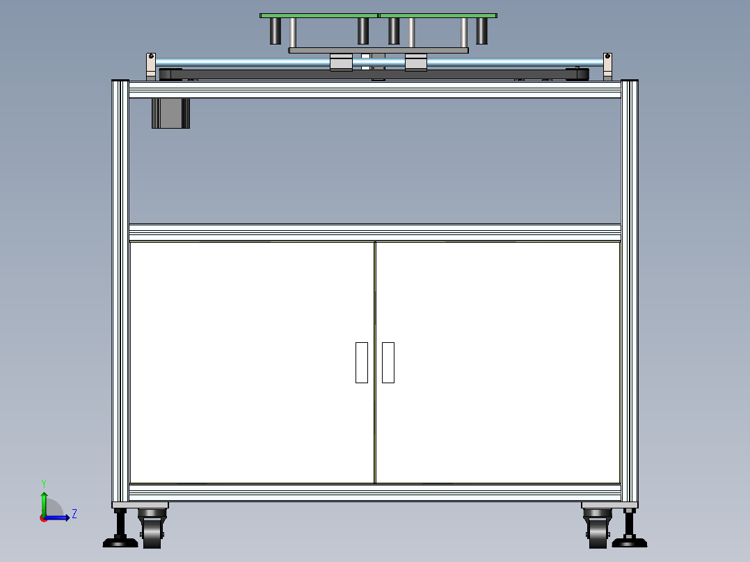 矩形点阵料仓左视图