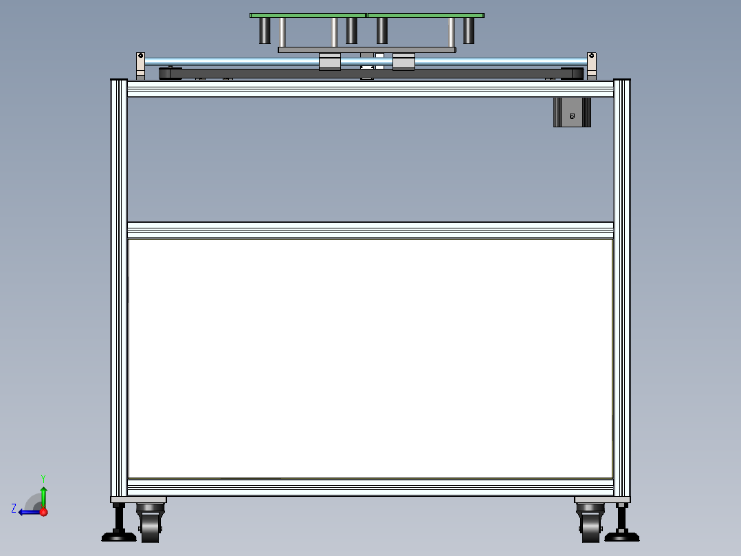 矩形点阵料仓右视图
