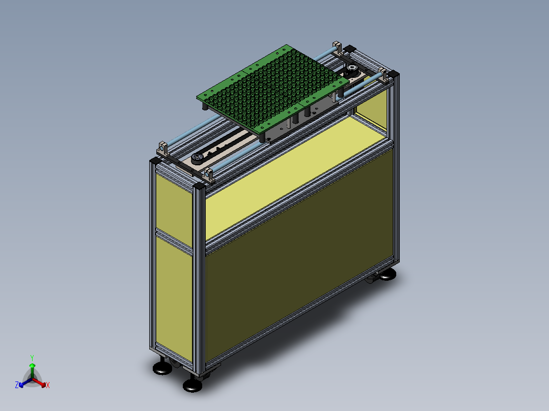 矩形点阵料仓正等轴测图