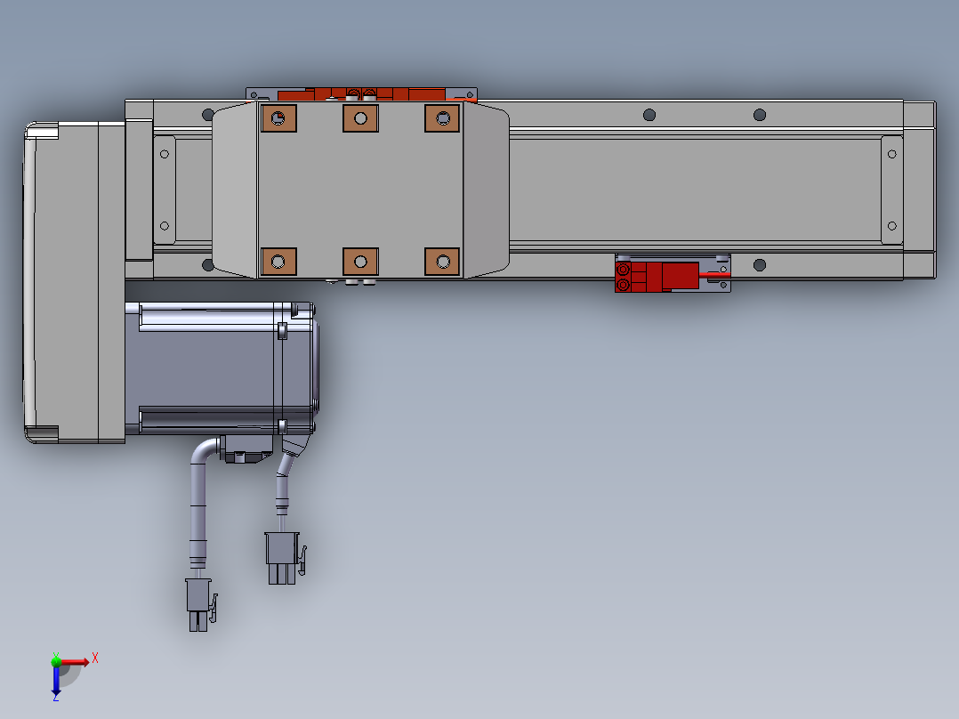 内嵌式直线模组XGG8俯视图