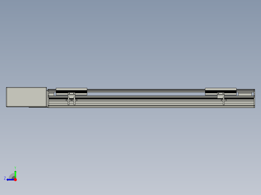 直线模组LHB17-L40-S700-BR设计图纸右视图