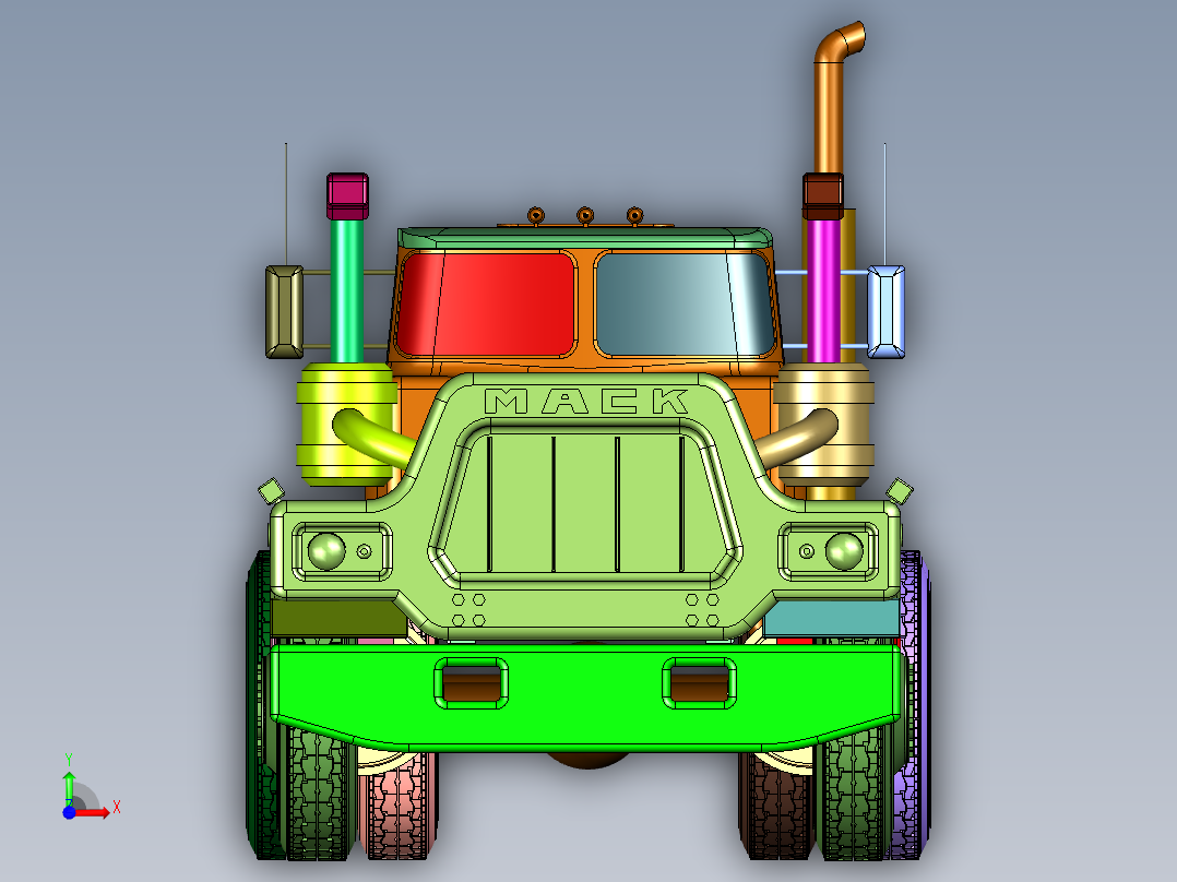 马克R系自卸卡车前视图