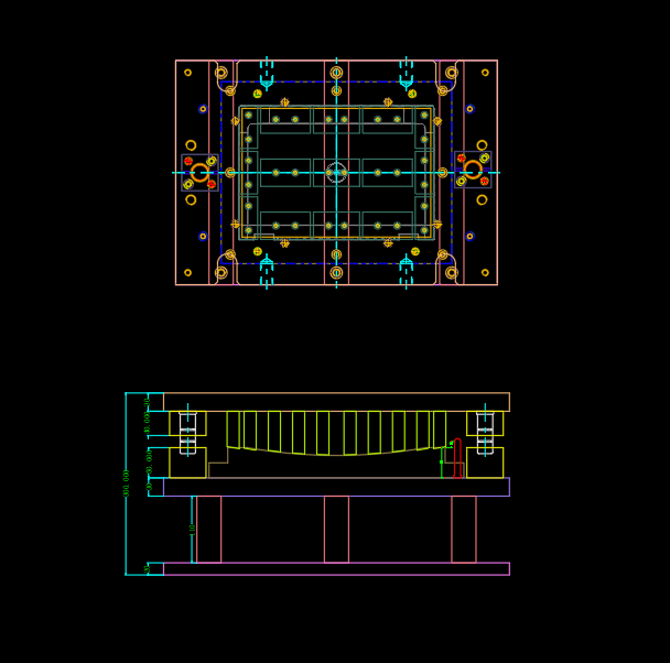 3C类电脑外壳整形模具设计图
