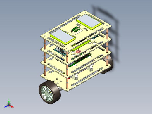 自平衡机器人小车结构3D