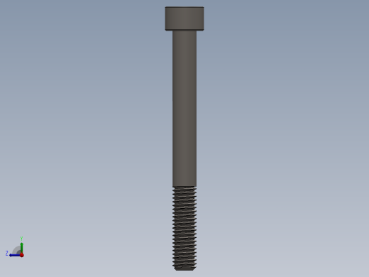 Screw_DIN_912_M8x80_A2.SLDPRT公制内六角螺钉右视缩略图
