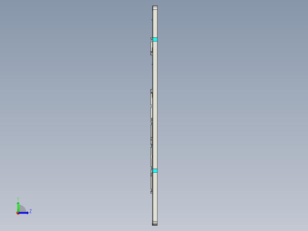 包胶版笔记本C壳铣侧孔程序模型左视图