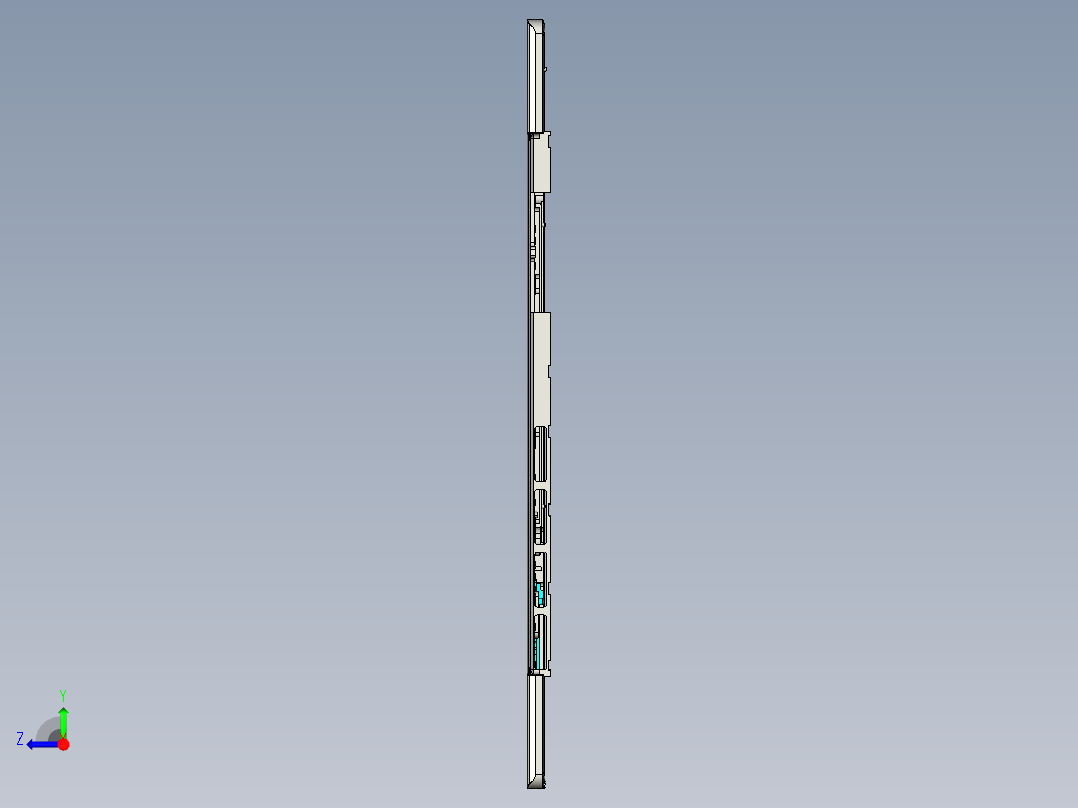 包胶版笔记本C壳铣侧孔程序模型右视图