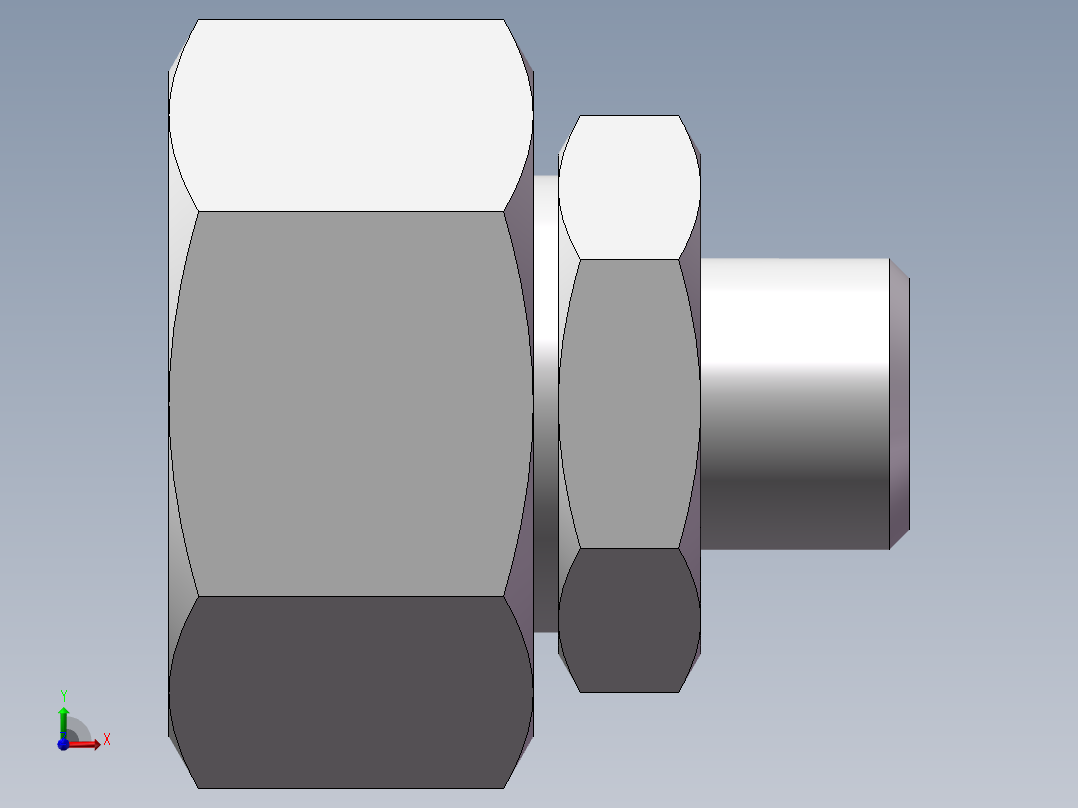 直通变径接头、2C-14-26前视图