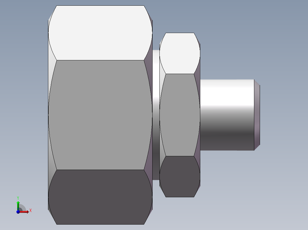 直通变径接头、2C-12-26前视图